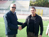 Guidonia Calcio-Il presidente Giuseppe Bernardini ed il nuovo allenatore Stefano Ferretti