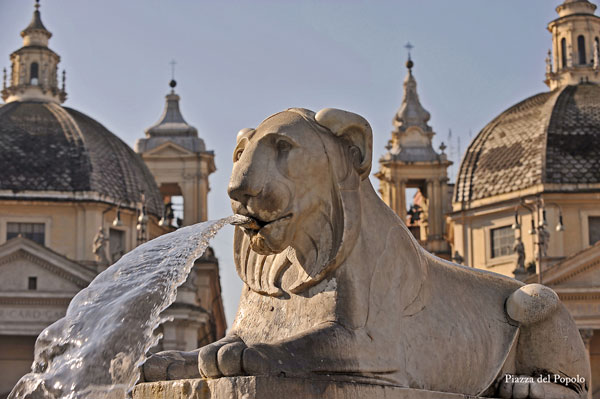 Fontana dei Leoni Piazza del Popolo - Roma
