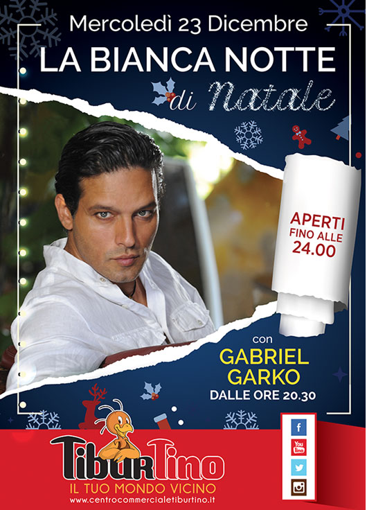 Gabriel Garko al TiburTino Shopping Center di Guidonia il 23 Dicembre 2015 dalle ore 20:30