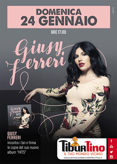 Giusy Ferreri al Tiburtino Shopping center di Guidonia Montecelio il 24 Gennaio 2016