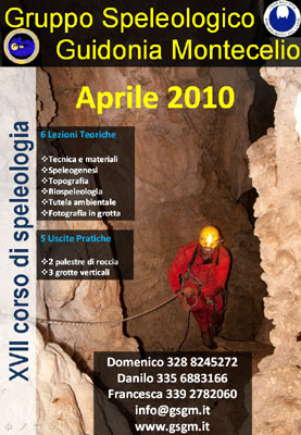 XVII Corso di Speleologia organizzato dal Gruppo Speleologico di Guidonia Montecelio