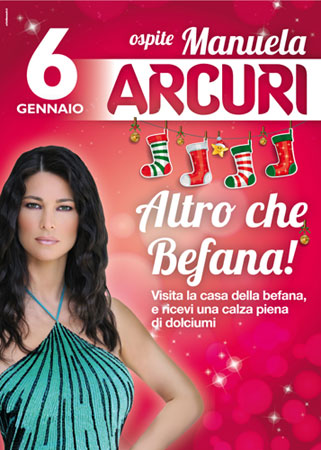 Manuela Arcuri ospite il 6 Gennaio al centro commerciale shopping center Tiburtino di Guidonia Montecelio