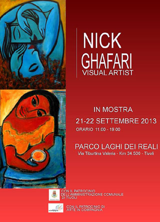 Nick Ghafari il pittore statunitense espone per la prima volta in Italia a Tivoli presso il Parco Laghi dei Reali