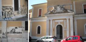 Pene alternative a Tivoli: ripulate le facciate di Palazzo Bischi