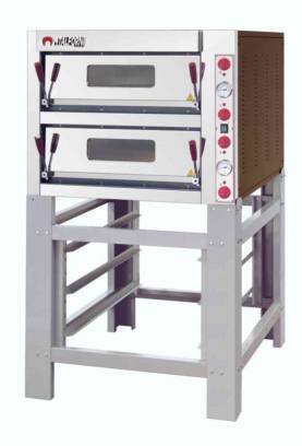 Forno elettrico per pizzeria e pasticceria a 1/2 camere versione acciao e inox