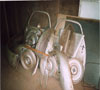 Particolari d'auto d'epoca sabbiati