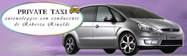 Private Taxi di Roberta Rinaldi Autonoleggio con conducente Taxi  opera nelle zone di Guidonia Tivoli Roma Castel Madama Marcellina Palombara Sabina Oricola Pereto Vicovaro San Polo dei Cavalieri L'Aquila tutta la provincia di Roma e tutta la provincia dell'Aquila. I nostri servizi sono: Auto con autista a disposizione, Organizzazione e transfert in occasione di congressi e meeting, Servizi di rappresentanza aziendali, Trasferimenti anche di pi� giorni in tutta Italia, Itinerari turistici consigliati o a richiesta, Consegna e ritiro pacchi, plichi, documenti,lettere, Transfert serali per spettacoli, cinema,teatro, discoteche, Servizi fiduciari, Transferimenti da e per stazioni, aeroporti, porti, Accompagnamento per visite mediche ed esami, specialistici.